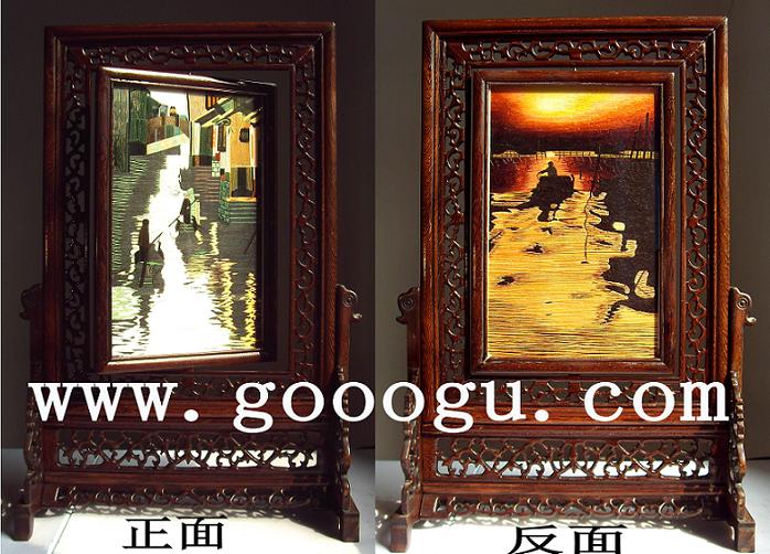 蘇州刺繡異面繡臺(tái)屏  雙面刺繡品