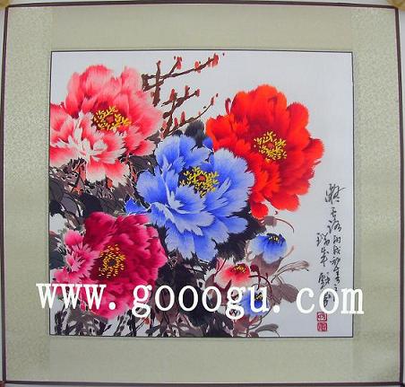 牡丹富貴蘇繡，蘇州刺繡牡丹畫，鎮(zhèn)湖蘇繡廠