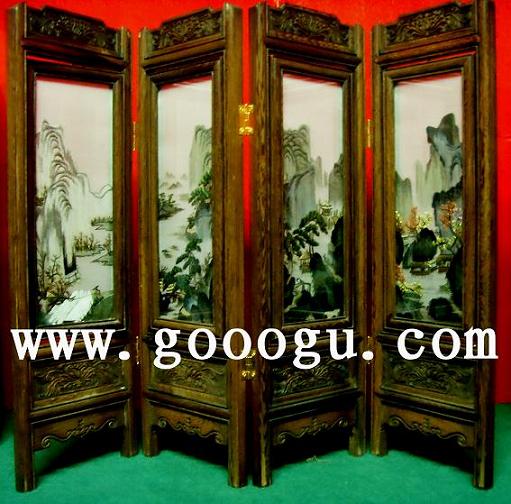 風(fēng)景刺繡屏風(fēng)畫 刺繡臺(tái)屏 刺繡裝飾品