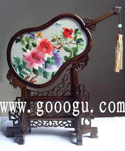 牡丹雙面繡 刺繡小擺件 高級工藝品