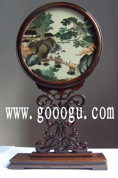 風(fēng)景刺繡臺屏 蘇繡工藝品 中國刺繡