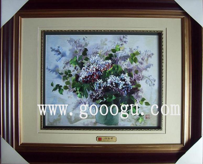 蘇州刺繡精品，高檔刺繡工藝品，花卉刺繡畫