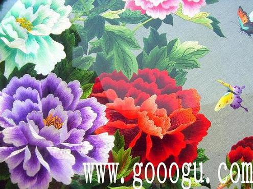 富貴牡丹刺繡，雙面繡