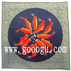 蘇繡十二紅魚(yú)  蘇州刺繡畫(huà)  老外喜歡的禮物