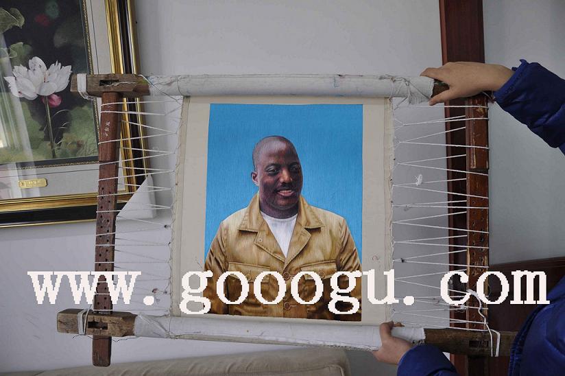 人物肖像蘇繡，蘇繡精品，人物肖像手工刺繡