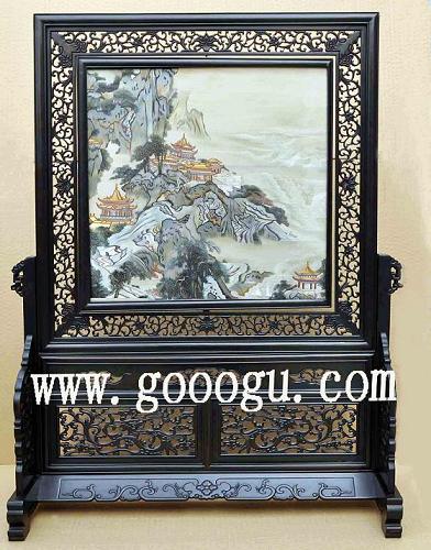 山水雙面繡，山水蘇繡精品，刺繡山水?dāng)[件收藏品