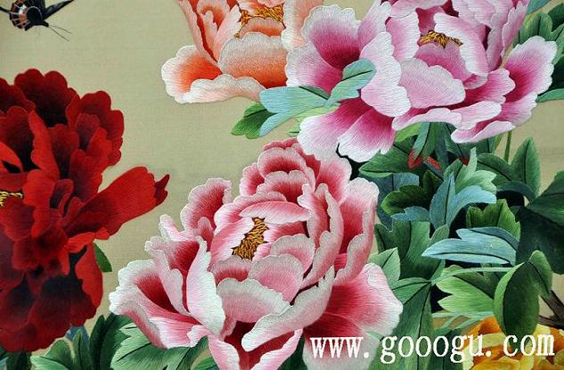 牡丹繡片，牡丹繡品，榮華富貴雙面繡精品