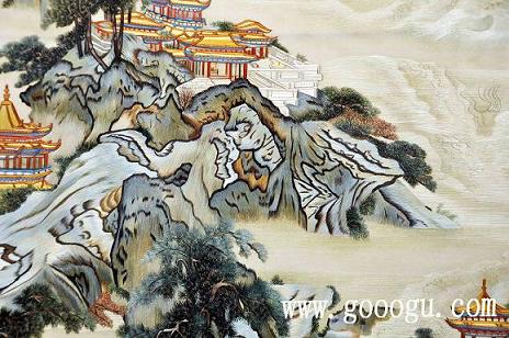 山水繡品，蘇州純手工繡品，高檔山水?dāng)[件