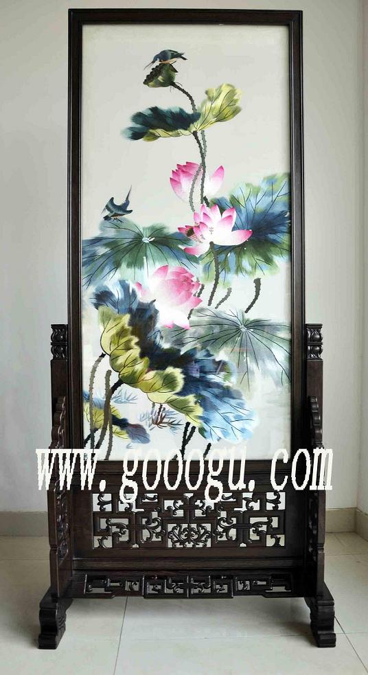 蘇繡雙面繡隔斷,刺繡屏風玄關,蘇州雙面繡