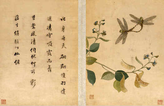 《扁豆蜻蜓圖》,顧繡宋元名跡之七，上海顧繡，上海刺繡名作