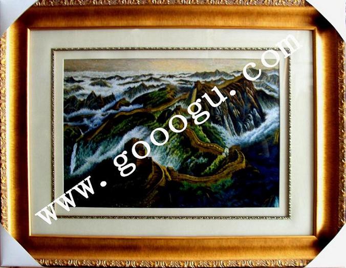 長(zhǎng)城刺繡畫(huà) 風(fēng)景蘇繡畫(huà) 建筑手工刺繡畫(huà)