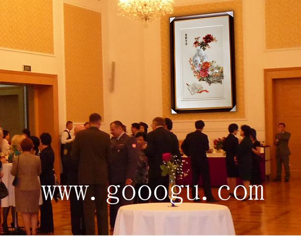 牡丹蘇繡畫,牡丹刺繡精品畫