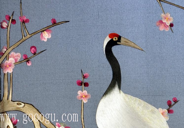 精品刺繡畫、梅花仙鶴！