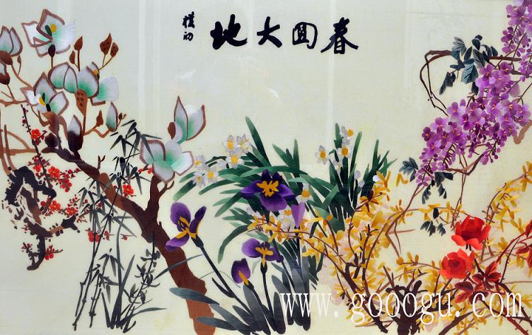 春回大地、萬物復蘇精品刺繡壁畫！