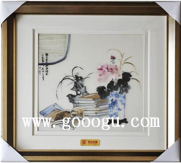 蘇繡靜物畫,手工刺繡線條靜物畫,高檔蘇繡畫